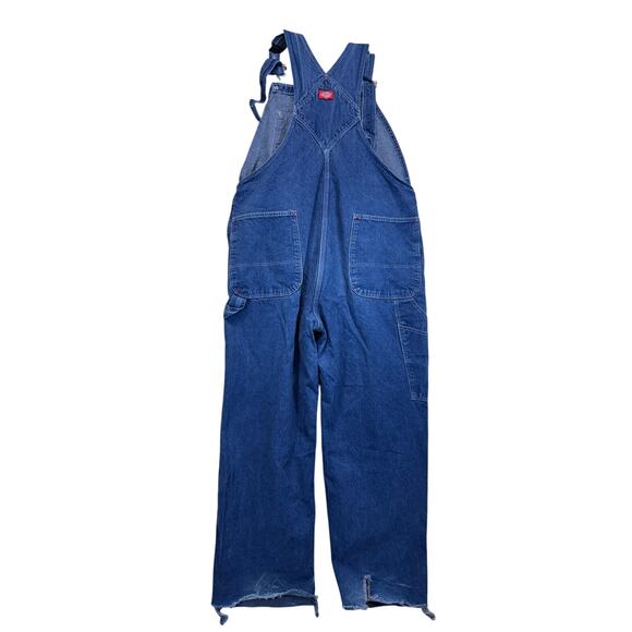 Dickies Blue Denim Bib Overalls Size 36x30 Workwear Carpenter Jeans - Picture 10 of 11